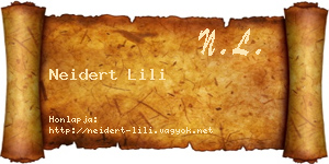 Neidert Lili névjegykártya